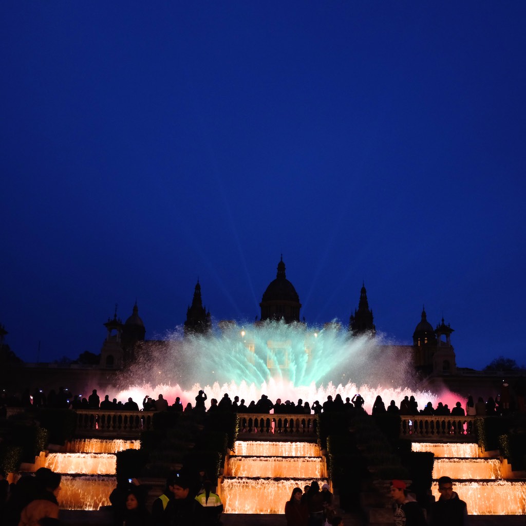 The Magic Fountain is in the Montjuïc neighbourhood of Barcelona. You can check the timetable online.