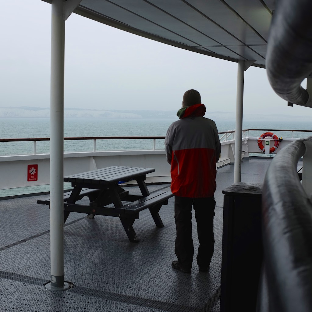 The ferry crossing from Dover to Dunkirk.