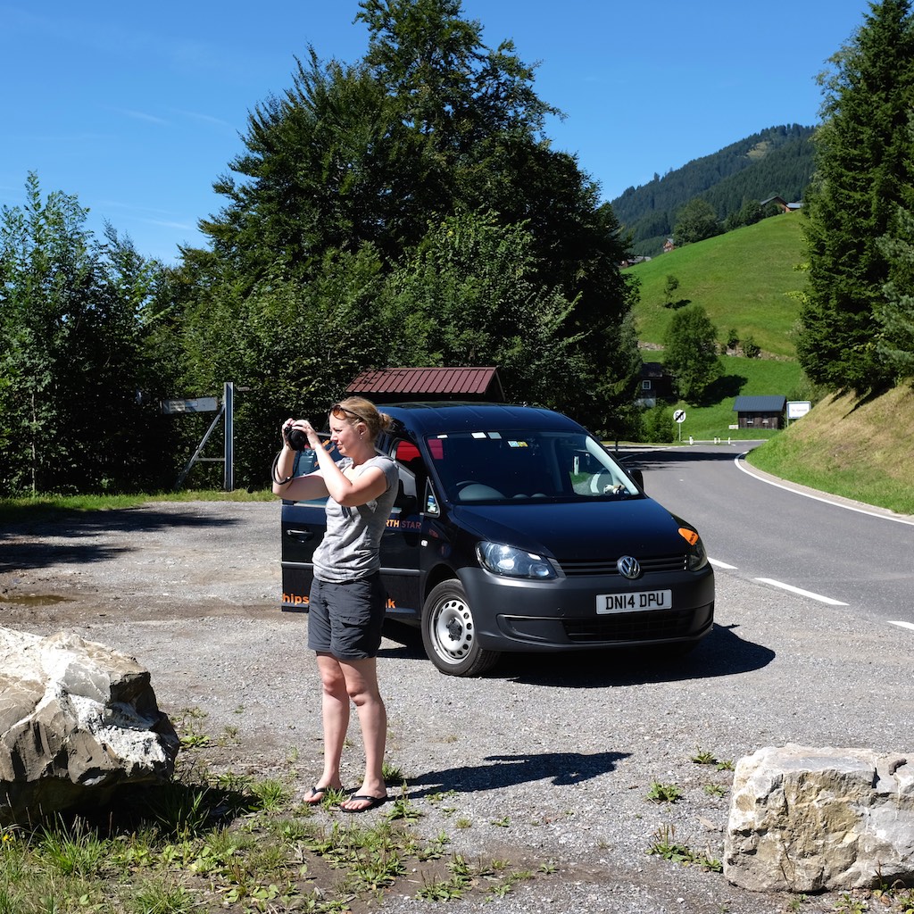 Always time for a quick stop and photos of the nice views in the Alps en route to Schönenbach, Austria.