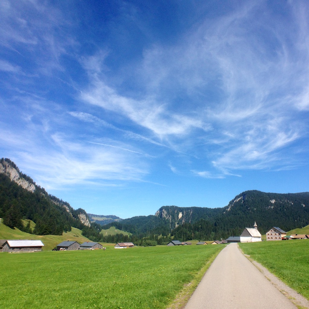 The picturesque village of Schönenbach in the back country of Austria.